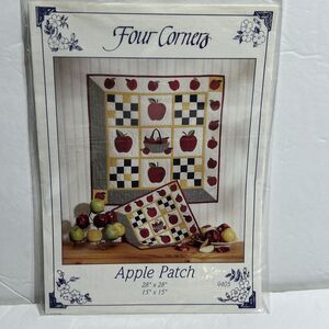 Fall Apple Patch Four Corners Wall Quilt NEW Vintage Sewing Pattern 1994 #9405